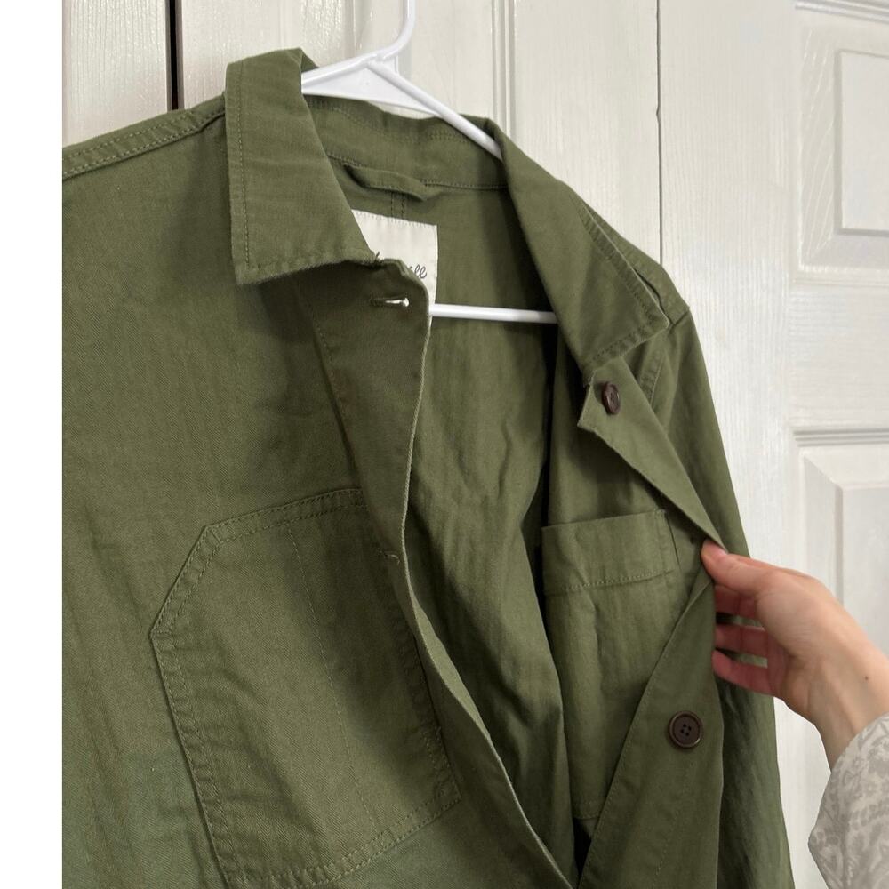 Madewell Green Tie Waist Military Style Jacket Size Small - Picture 6 of 10